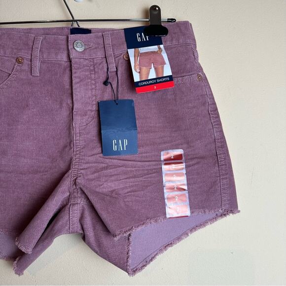 GAP Corduroy Shorts Mauve Nostalgia Rose Pink Cut-Off Frayed Hem Women’s Size 2 - Picture 5 of 15
